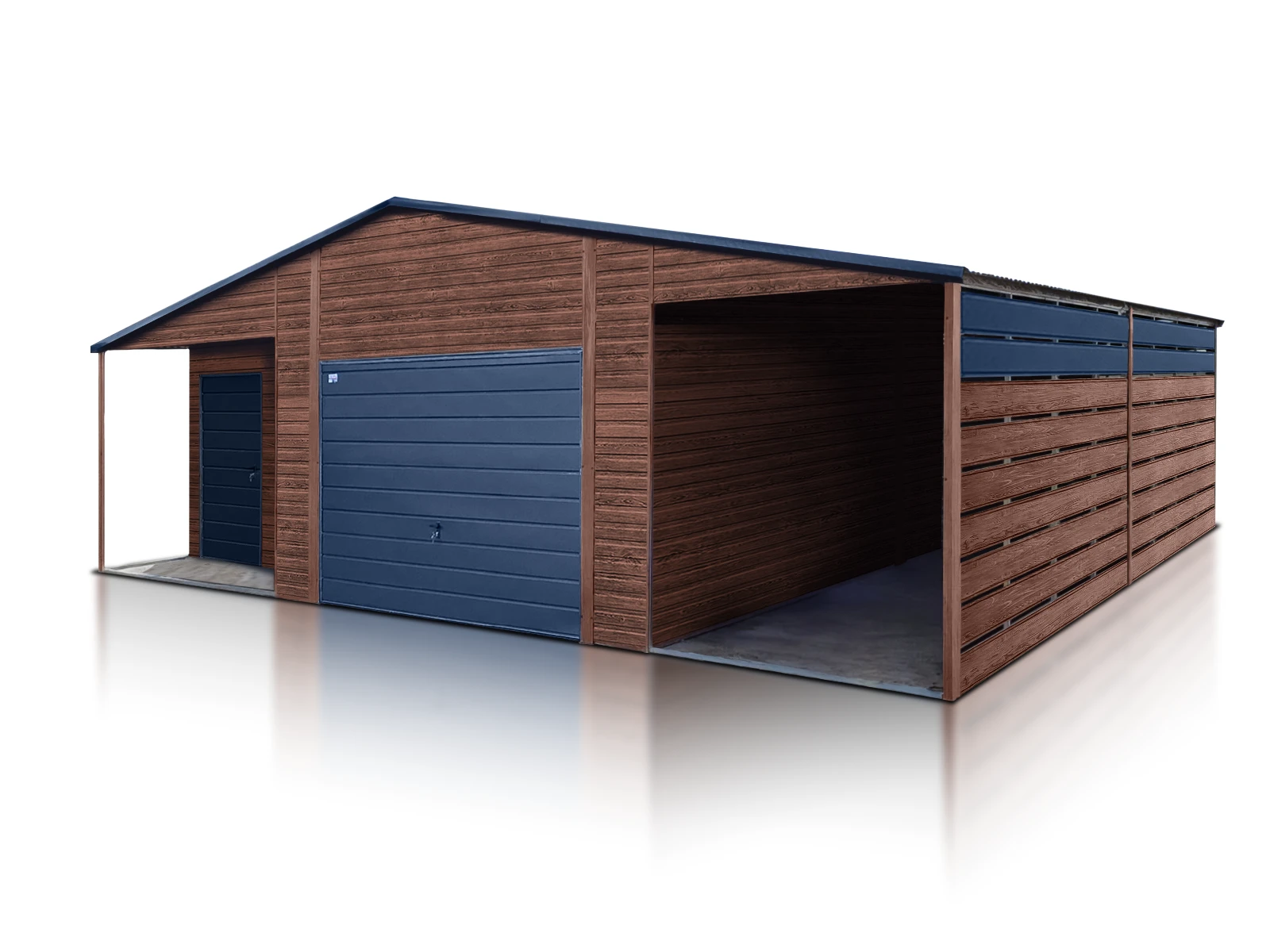 Garaż blaszany 7x8m z wiatą