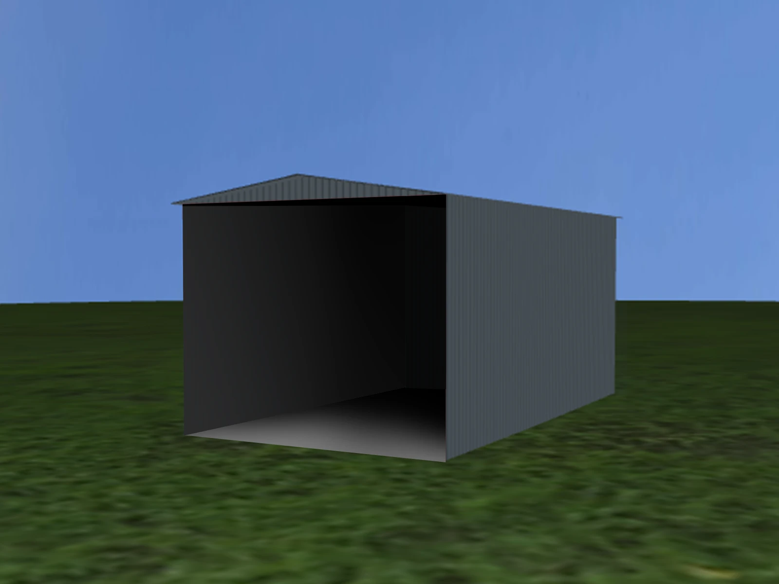 garaz blaszany jednostanowiskowy 3x5 m dach dwuspadowy grafi