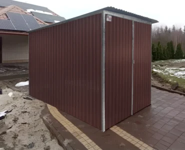 Garaż blaszany 2x3m ciemny brąz blaszak