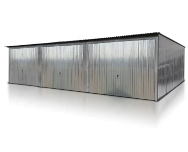 Garaż trzystanowiskowy 9x5 m ocynk - Dach jednospadowy, Brama uchylna