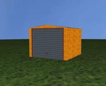 Garaż blaszany jednostanowiskowy 3.40×3.50 m – Dach dwuspadowy Multigloss