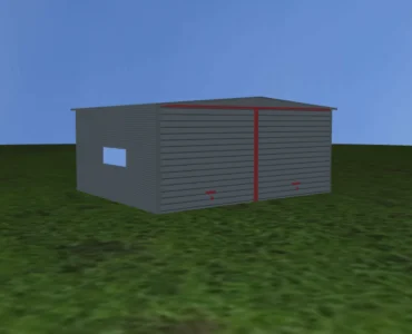 Garaż blaszany dwustanowiskowy 6×5 m – Dach dwuspadowy Grafit