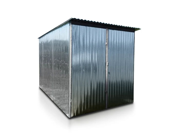 garaz blaszany 2 5x3m dach jednospadowy brama dwuskrzydlowa