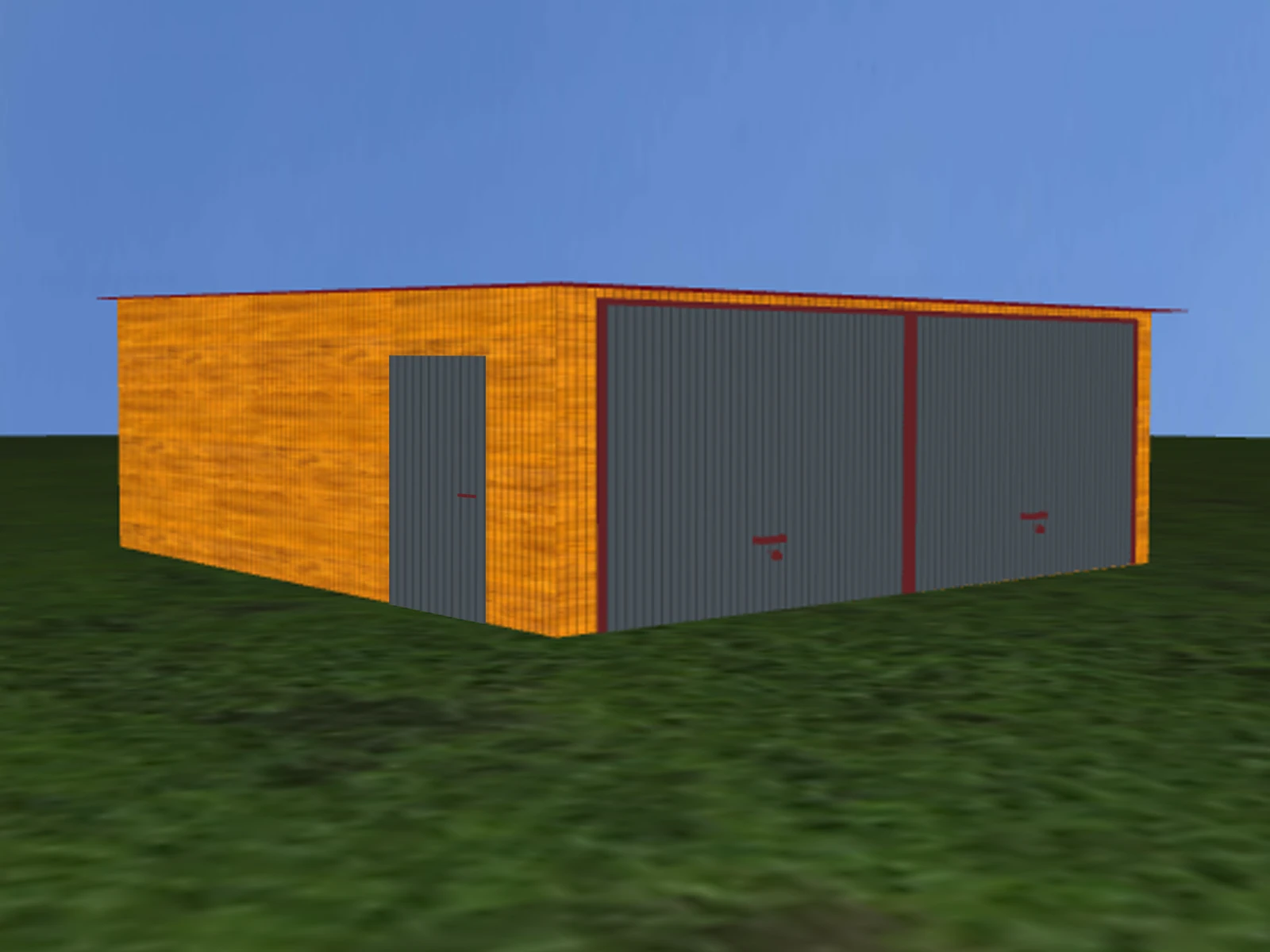 garaz blaszany dwustanowiskowy 6 50x7 00 m dach jednospadowy