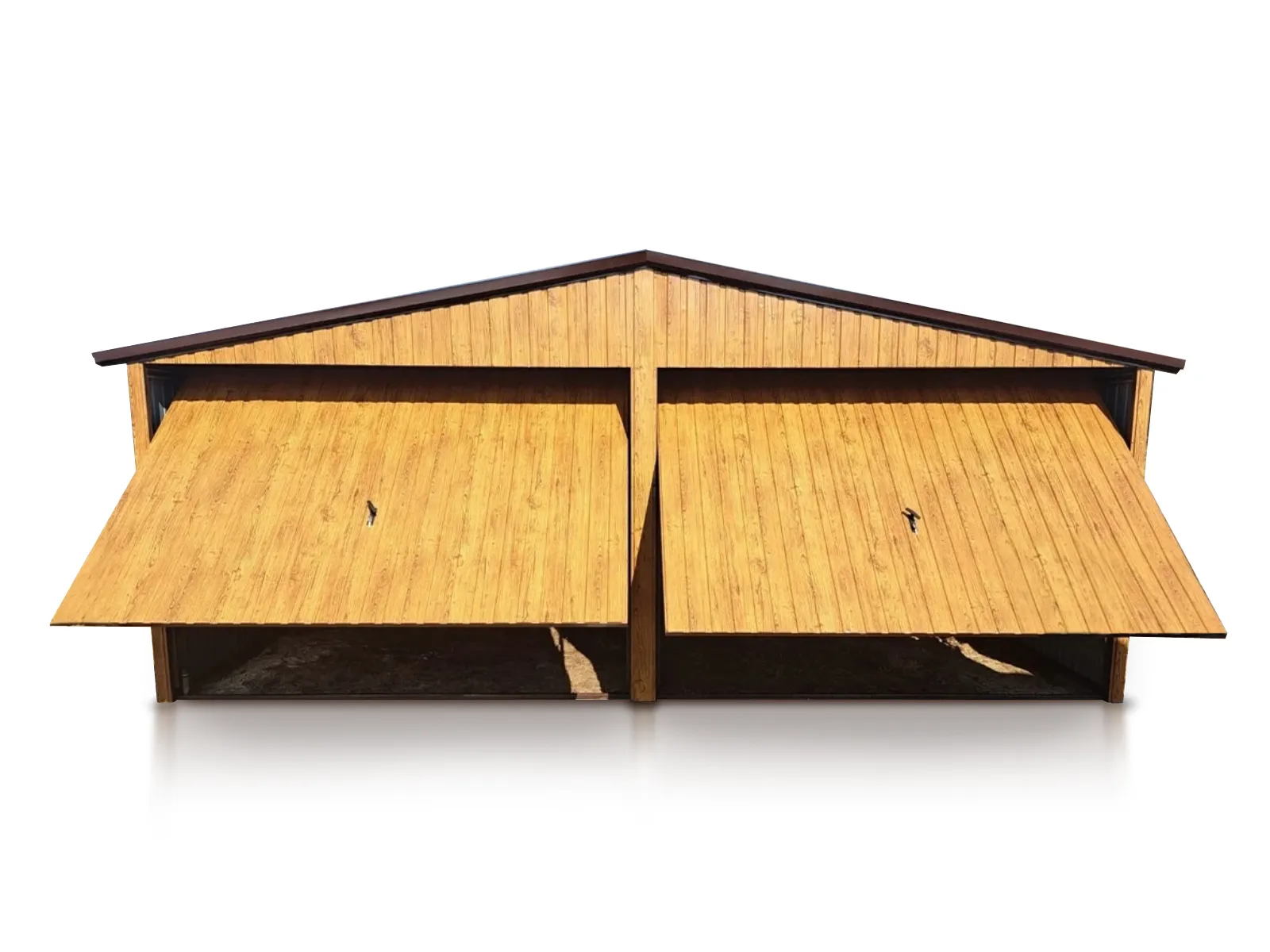 Garaz Blaszany Podwojny 6X6 M Uchylne Bramy Blaszak