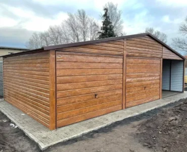 Garaż blaszany blaszak drewnopodobny 6x5m wiatka 3m