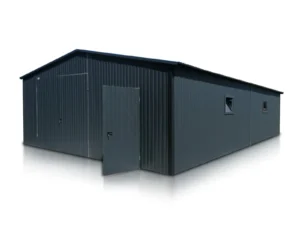 hala stalowa 6x10 m dach dwuspadowy brama