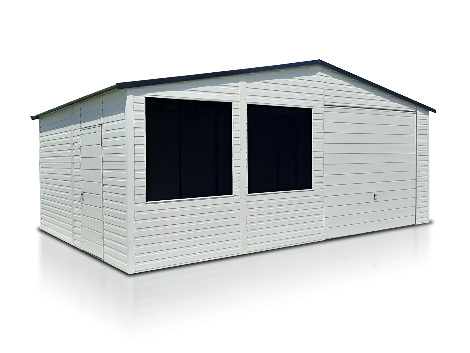 Garaz Blaszany Jednostanowiskowy 5X5 M Szara Biel