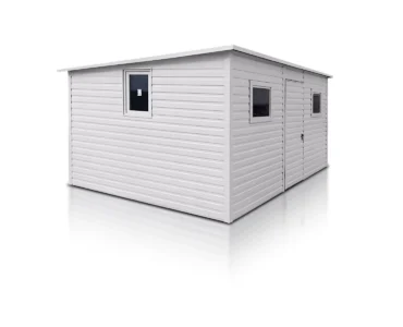 Garaż blaszany 4x3 m - Dach jednospadowy, biel