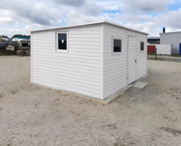 Garaż blaszany 4x3 m - Dach jednospadowy, biel