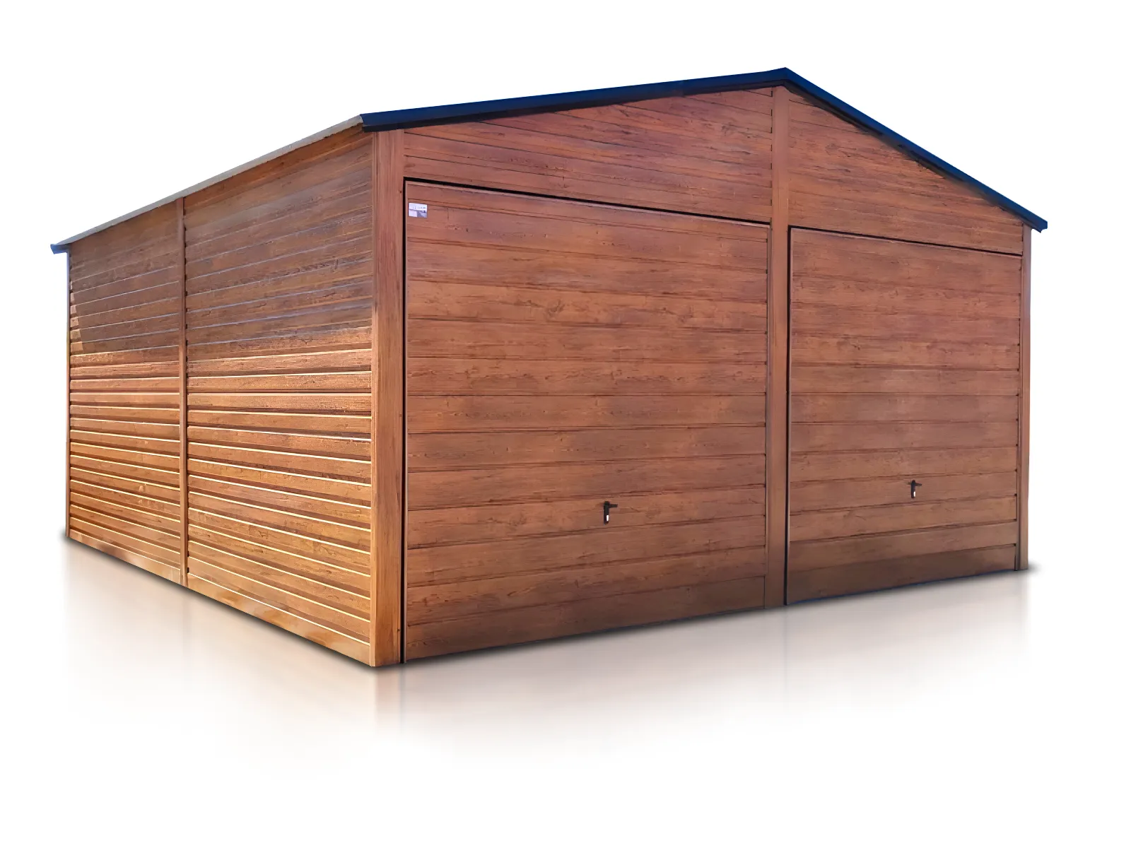 Garaz Blaszany Dwustanowiskowy 6X6 M Drewnopodobny