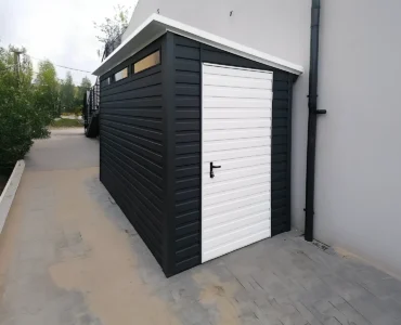 Garaż blaszany 2x4 m - Dach jednospadowy, Grafit