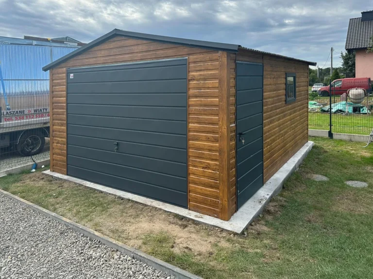 Garaż jednostanowiskowy 4x6 m Dach dwuspadowy