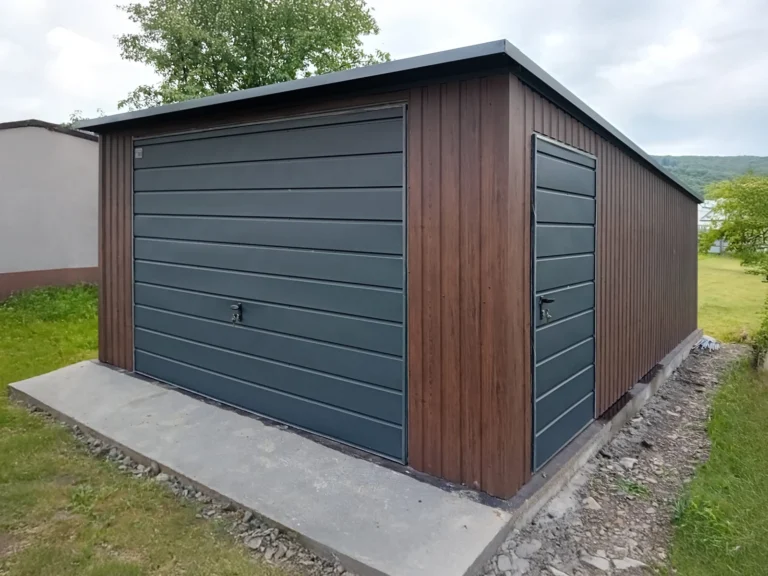 Garaż jednostanowiskowy 4x6 m Dach jednospadowy