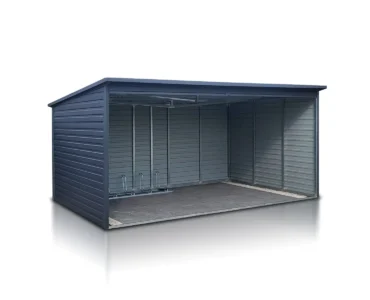 Wiata rowerowa 5x3 m - Dach jednospadowy, Grafit