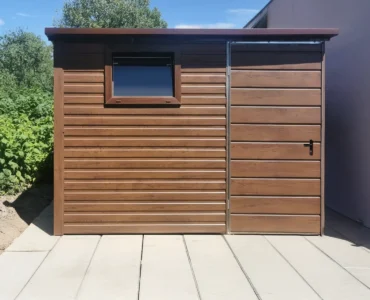 Garaż blaszany 2.5x3 m - Dach jednospadowy, Drewnopodobny