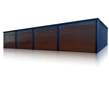 Hala / Garaż czterostanowiskowy 12x5 m - Dach jednospadowy, Brama uchylna, Grafit