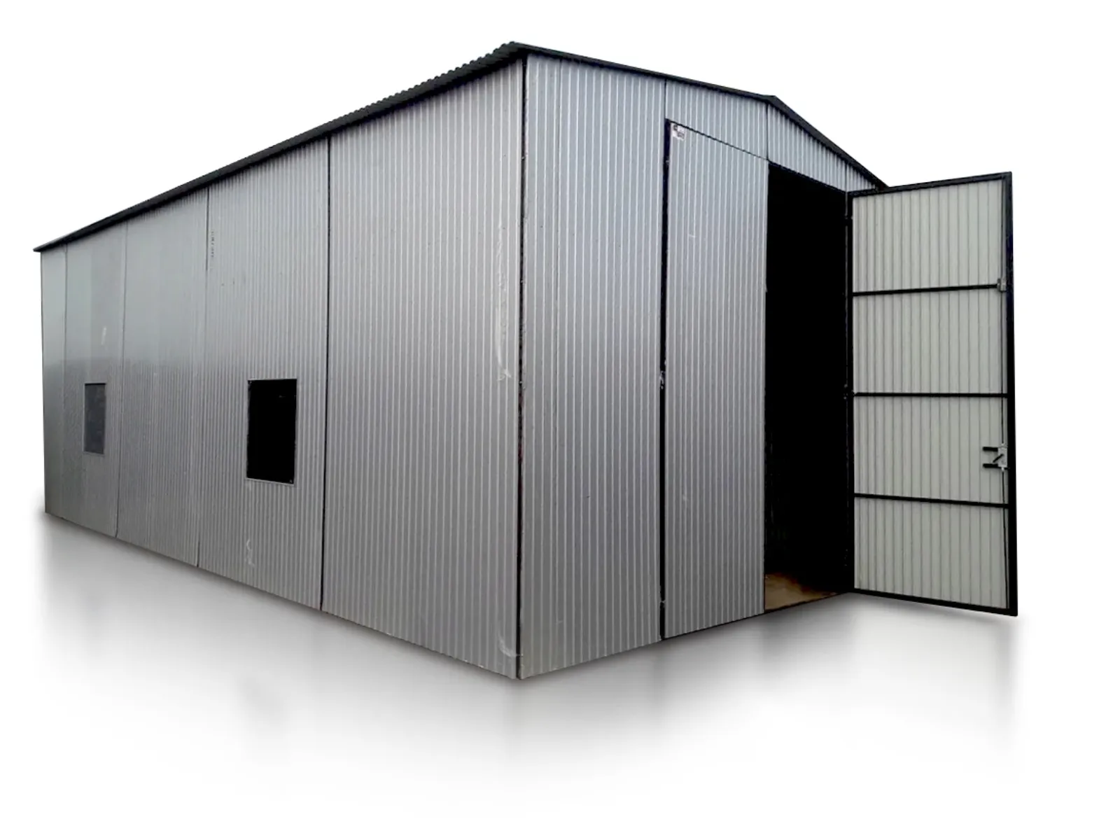 Hala 6X11 M Dach Dwuspadowy Brama Dwuskrzydlowa Aluminium