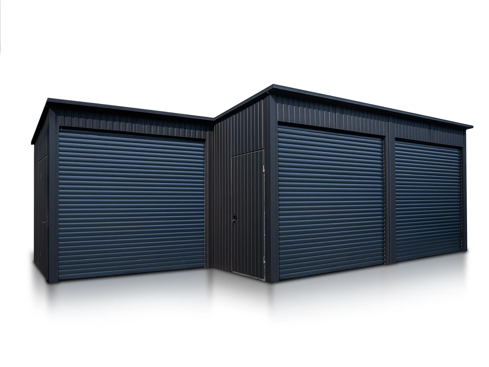 Garaz Blaszany Potrojny 6X5 M 3X3 M Dach Jednospadowy