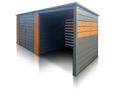 Domek narzędziowy 3x2 m z wiatą 2 m Grafit