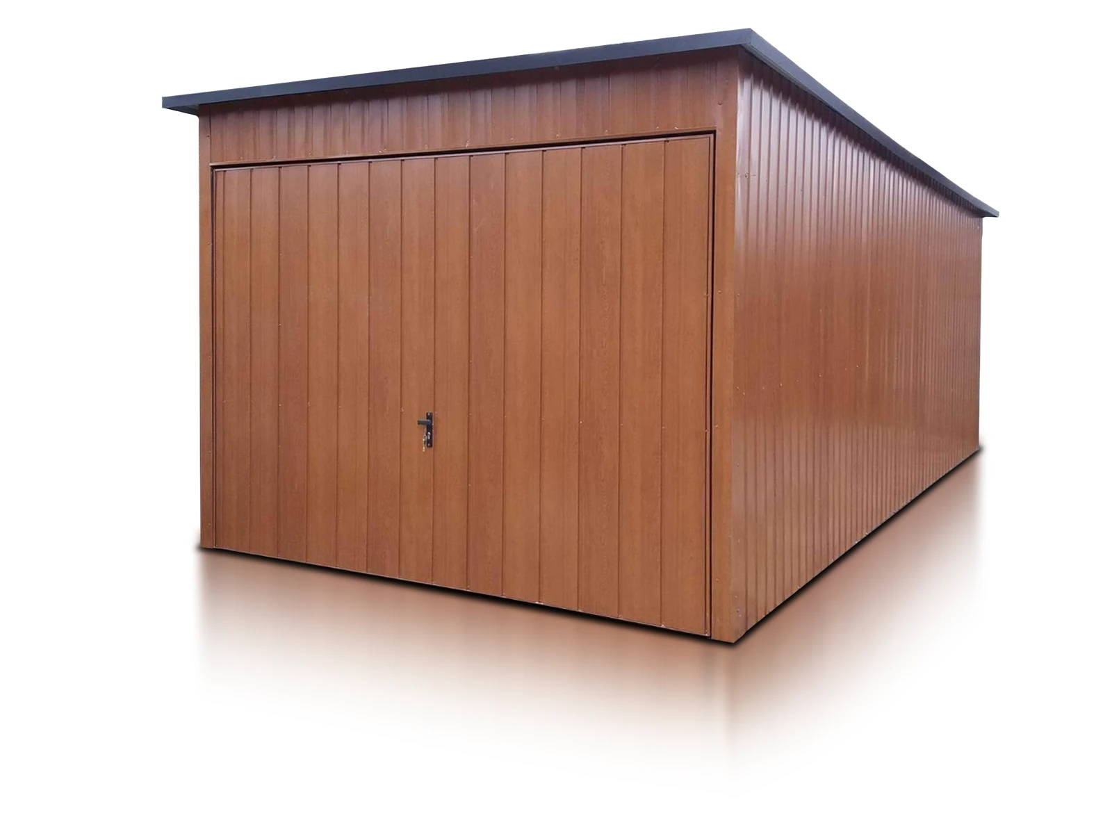 Garaz Blaszany Jednostanowiskowy 3X6 M Dach Jednospadowy Drewnopodobny