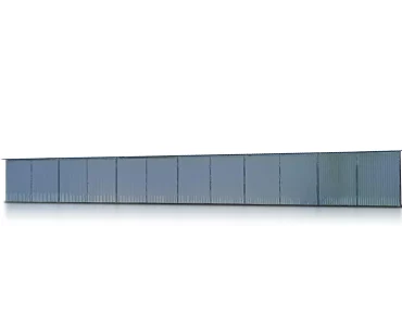 Garaż blaszany 18x5 m – Dach jednospadowy, Brama dwuskrzydłowa, Biały