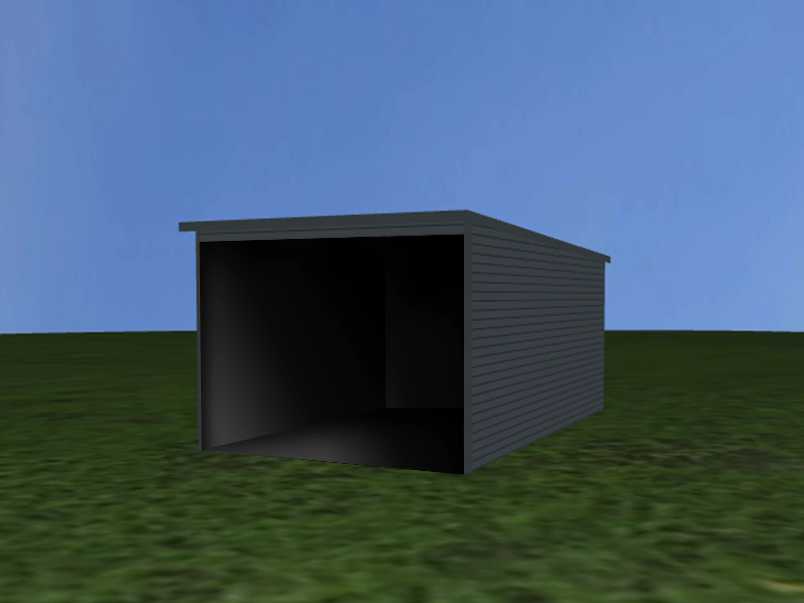 garaz blaszany jednostanowiskowy 3x5 m dach jednospadowy gra