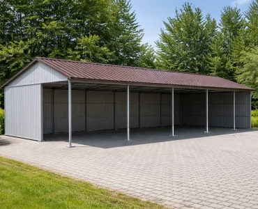 Wiata stalowa 50x10 m dach dwuspadowy