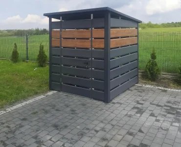 Wiata śmietnikowa 2x2 m – Grafit