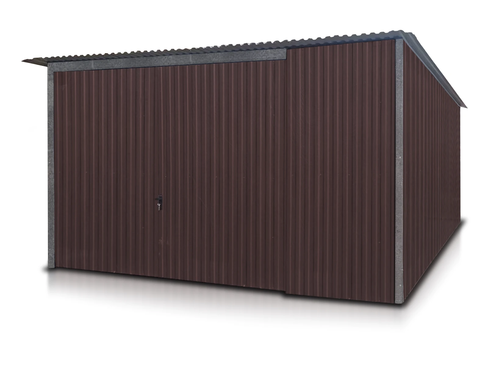 Garaz Blaszany Pojedynczy 4X5 Ciemny Braz