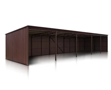 Wiata stalowa 25x5 m Dach jednospadowy Ciemny brąz