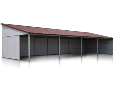 Wiata stalowa 20x6 m Dach dwuspadowy Grafit