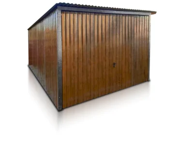 Garaż blaszany drewnopodobny 3x5 brama uchylna