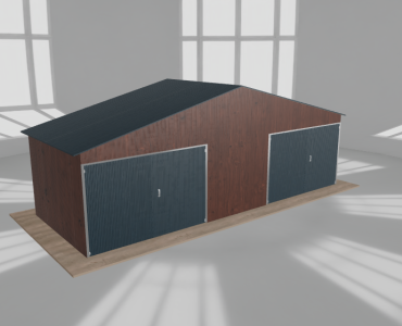 Garaż blaszany 8x3m dwustanowiskowy
  dwuspadowy Ciemny orzech