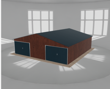 Garaż blaszany 8.5x9m dwustanowiskowy
  dwuspadowy Ciemny orzech