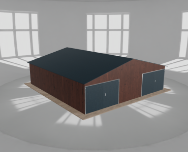 Garaż blaszany 8.5x9m dwustanowiskowy
  dwuspadowy Ciemny orzech