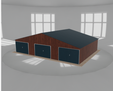 Garaż blaszany 11.5x8.5m trzystanowiskowy
  dwuspadowy Ciemny orzech