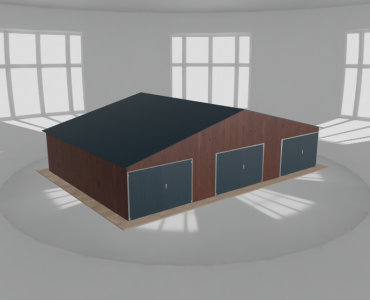 Garaż blaszany 11.5x8m trzystanowiskowy
  dwuspadowy Ciemny orzech