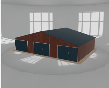 Garaż blaszany 11.5x8m trzystanowiskowy
  dwuspadowy Ciemny orzech