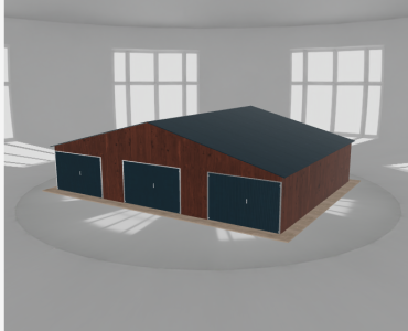 Garaż blaszany 11.5x9m trzystanowiskowy
  dwuspadowy Ciemny orzech