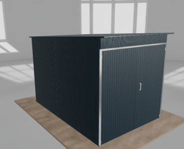 Garaż blaszany 2x3m jednostanowiskowy  spad w tył Grafit