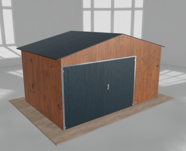 Garaż blaszany 4.5x3m jednostanowiskowy
  dwuspadowy Złoty dąb