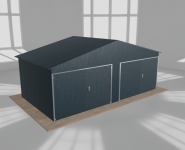 Garaż blaszany 6.5x3.5m dwustanowiskowy
  dwuspadowy Grafit
