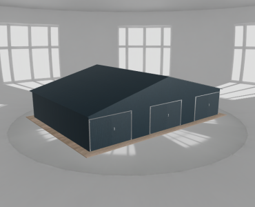 Garaż blaszany 12x8.5m trzystanowiskowy
  dwuspadowy Grafit