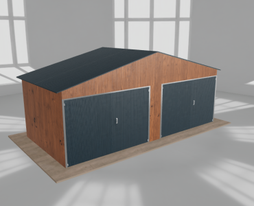 Garaż blaszany 6.5x3m dwustanowiskowy
  dwuspadowy Złoty dąb