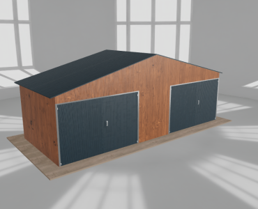 Garaż blaszany 7.5x3m dwustanowiskowy
  dwuspadowy Złoty dąb