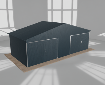 Garaż blaszany 7.5x3.5m dwustanowiskowy
  dwuspadowy Grafit