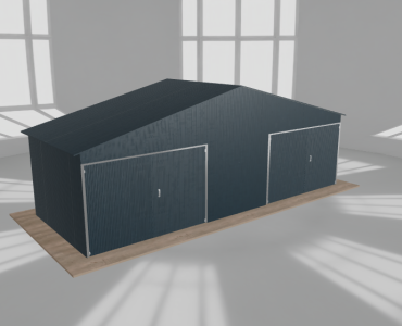 Garaż blaszany 8x3m dwustanowiskowy
  dwuspadowy Grafit