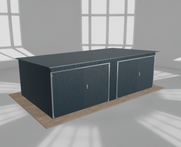 Garaż blaszany 6.5x3.5m dwustanowiskowy
  spad w tył Grafit