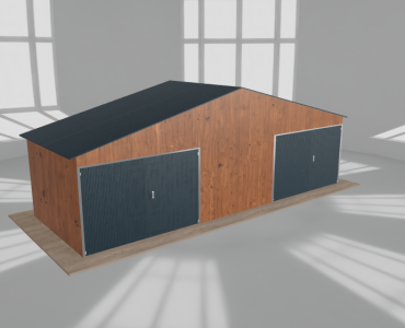 Garaż blaszany 8.5x3m dwustanowiskowy
  dwuspadowy Złoty dąb